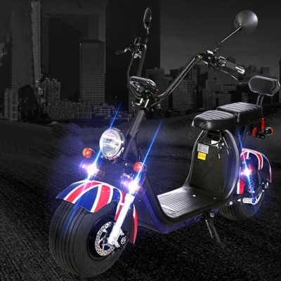 fashionable citycoco scooter with dual seat wide wheel electric scooter 60V 1500W EEC COC approved